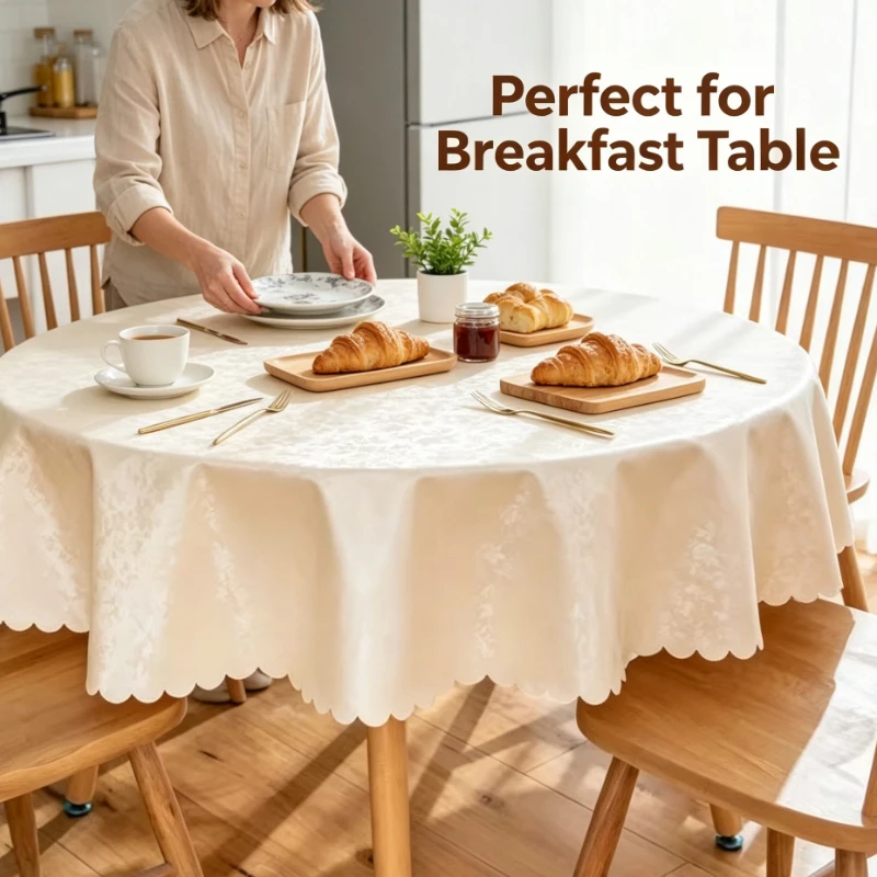 tablecloth waterproof, oil-proof, wash-free and anti-scalding, round round table dining cloth,home thickening and wear-resistant