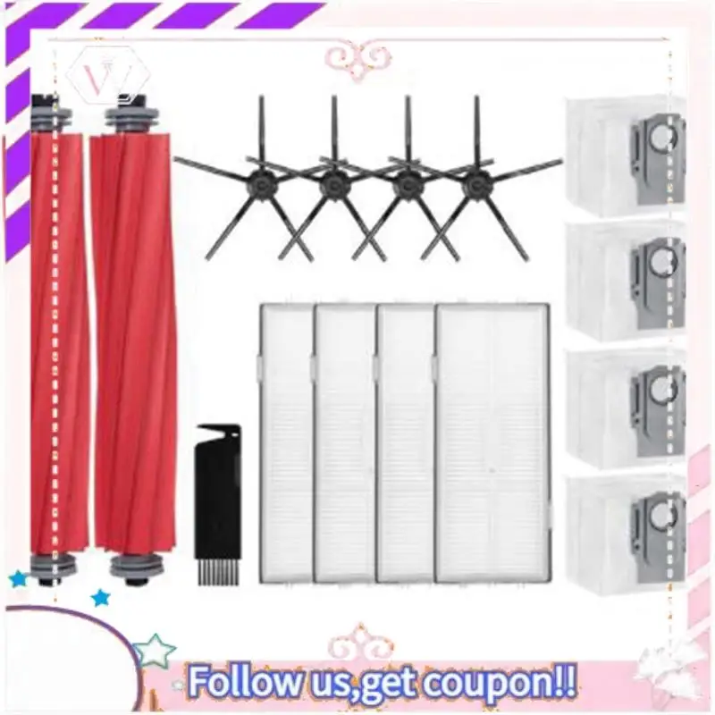

A50F-For Roborock S7 Maxv / S7 Maxv Ultra / S7 Pro Ultra Replacement Spare Parts Accessories Main Side Brush Filter Dust Bag