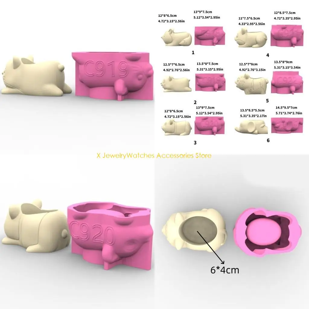 

31KD Silicone Mould Handmade Plant Pots Animal Suitable for Cement or Plaster to Designing Containers