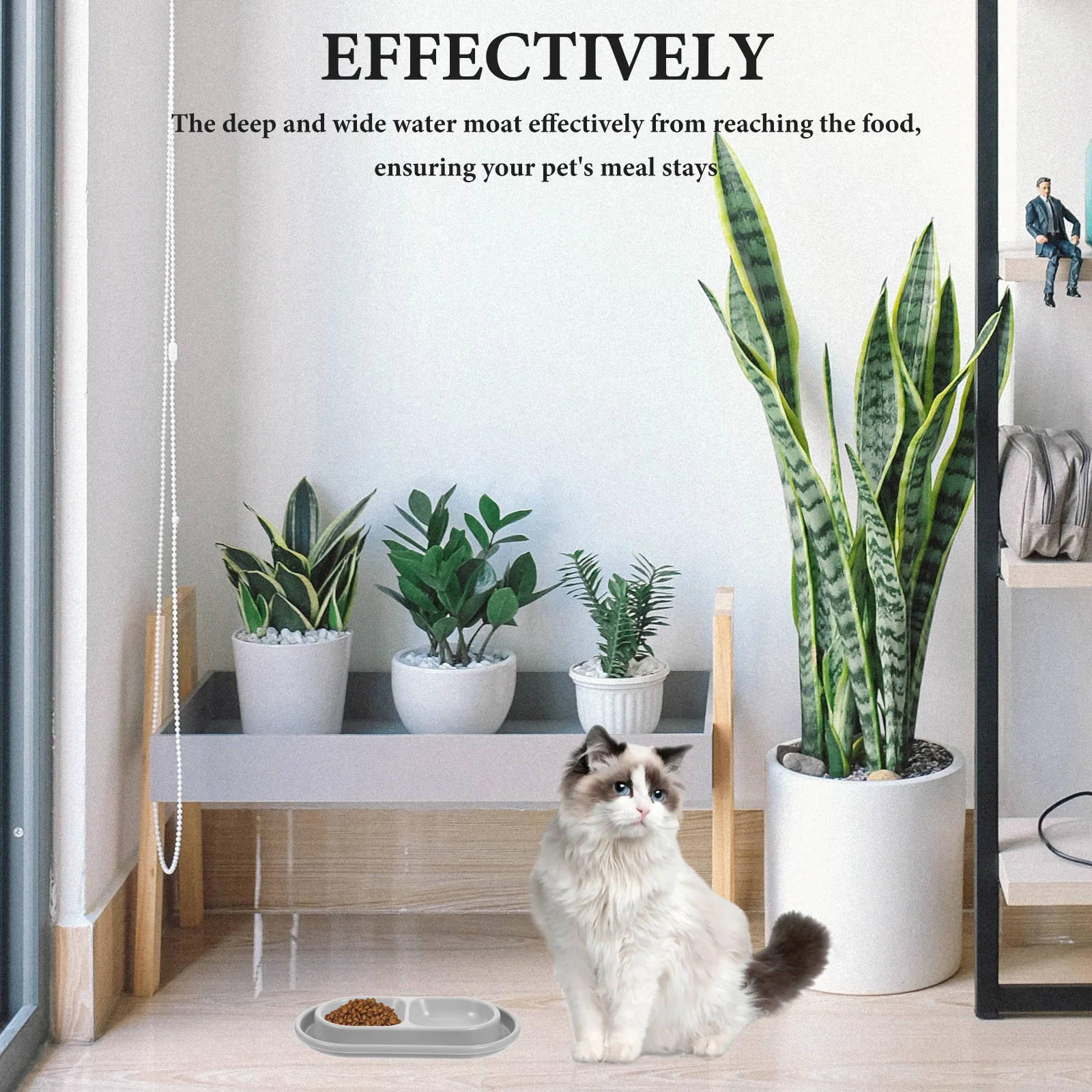 

Dog Water Spill Cat Gray Dual Pet Feeding Station For Cats Dogs No Spill Food Water Bowl Set Small Pet Bowl