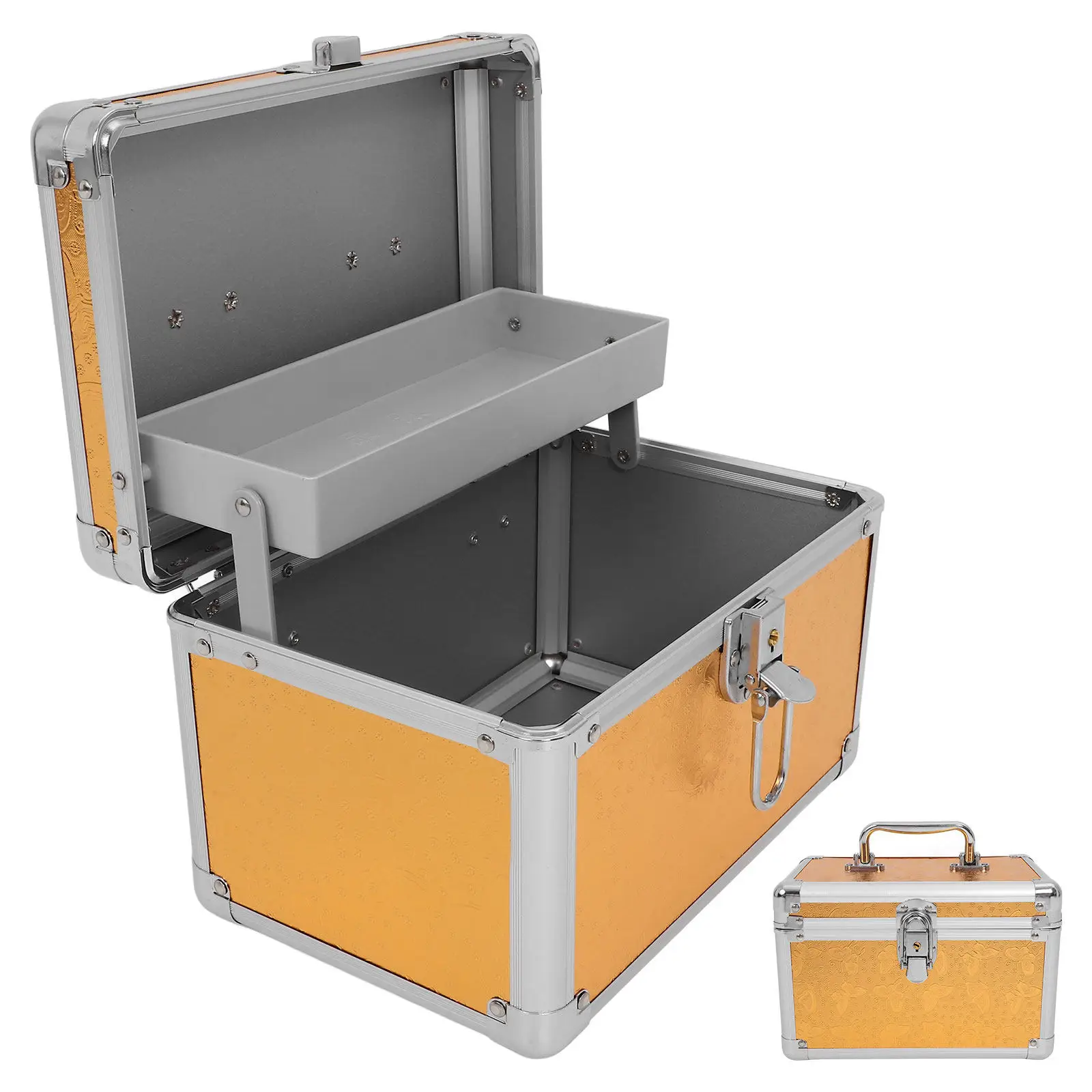 Aluminum Alloy Tool Box Large Capacity Portable Storage Container for Mechanics Tools Organizers Home Office Outdoor Trip