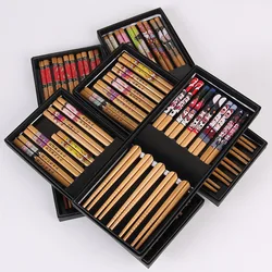 5Pair Reusable Japanese Chopsticks for Sushi Non-Slip Food Sticks Chop Sticks Chinese Chopsticks Tableware Gift Kitchen Tools