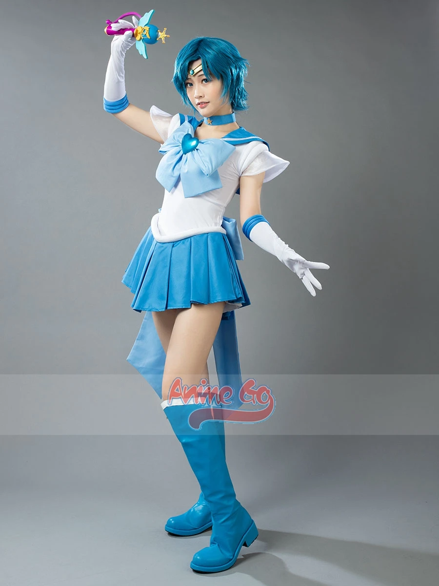 Anime Super S Film Sailor Mercury Mizuno Ami Halloween Cosplay Costume for Women Adults mp001402