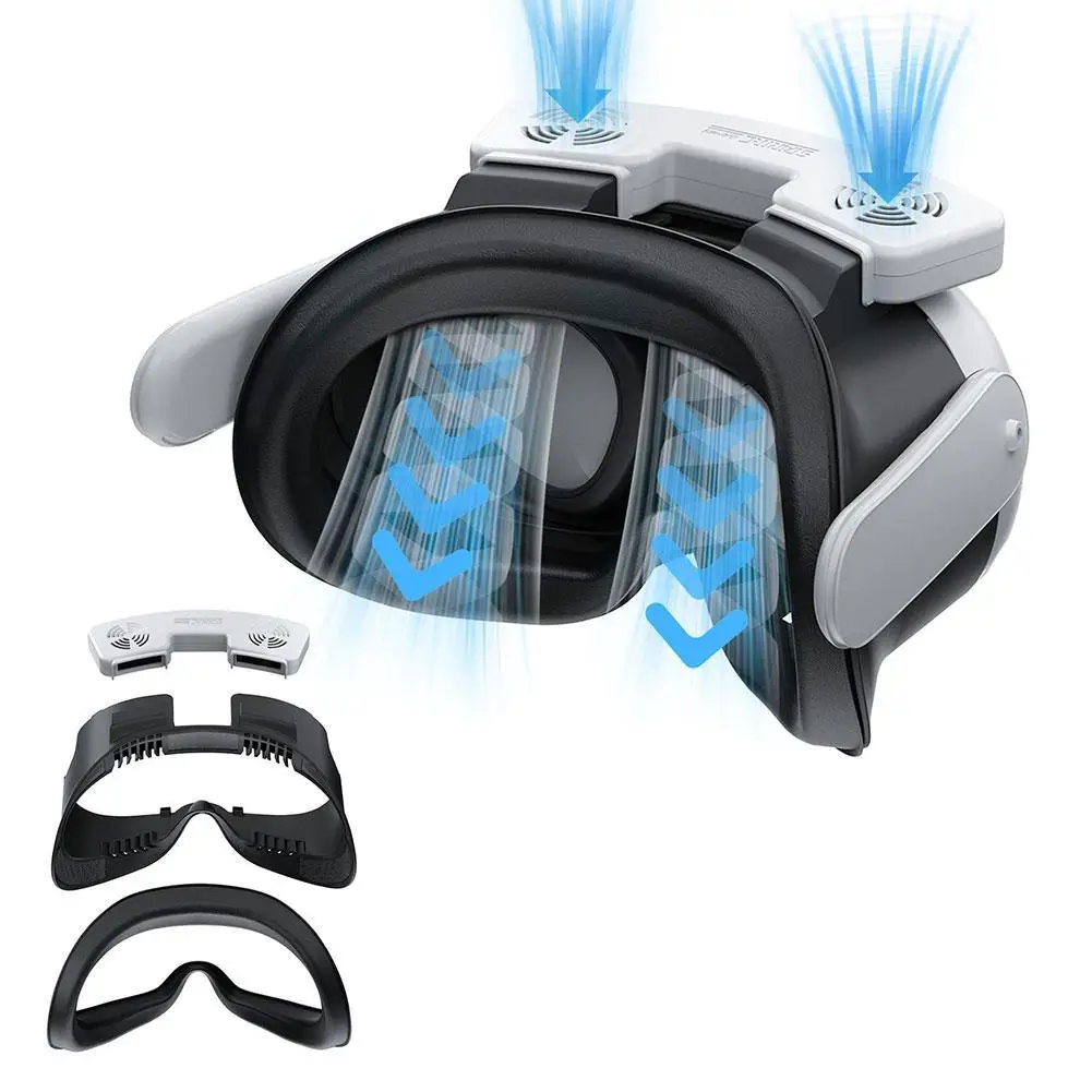 

Для Meta Quest 3 Магнитная противотуманная охлаждающая маска с вентилятором регулируемая повязка на голову и носоупор Магнитная быстросъемная дышащая маска