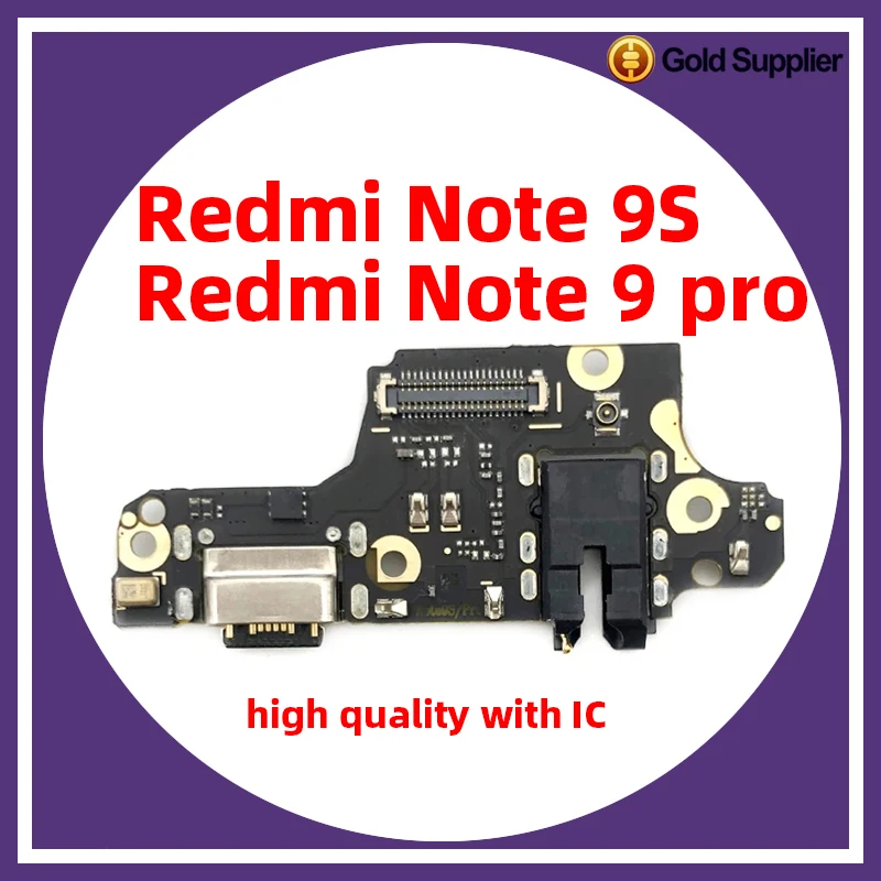 Conector de carregamento USB para xiaomi redmi nota 9s nota 9 pro, peça de reposição, flex cable board