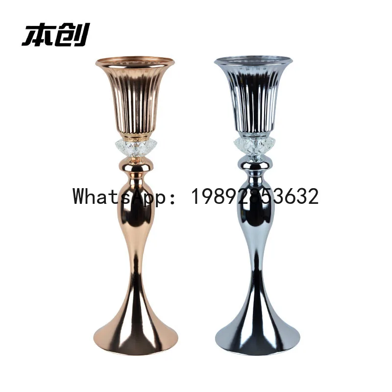 

PYJ Wrought Iron Electroplating Gold Mermaid Candle Holder Hotel Home Banquet Hall Wine Table Flower Rack Candle Holder