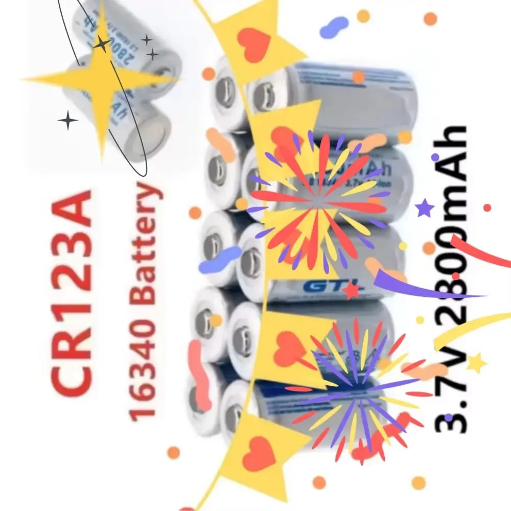 

2800mAh 3.7V Lithium Li-ion 16340 Rechargeable Battery Set with CR123A Cell And Charger for Laser Pens LED Flashlights