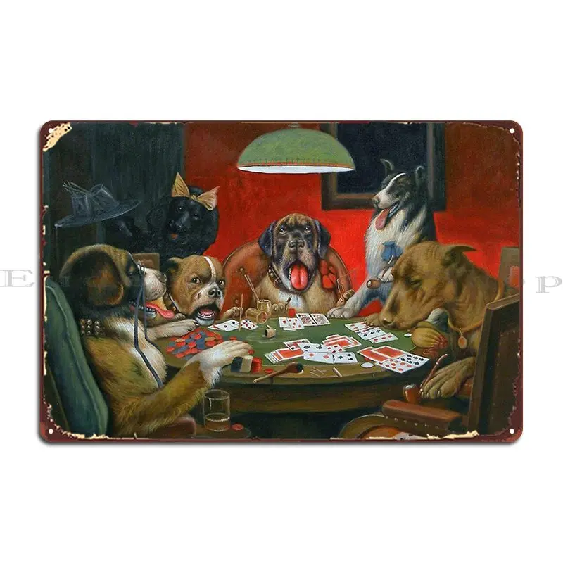 Dogs Playing Poker Series Laundyjames Metal Plaque Poster Garage Character Classic Poster Bar Tin Sign Poster