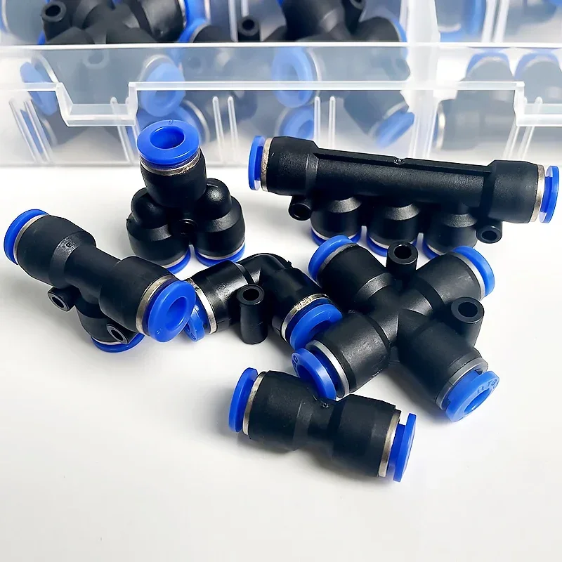 51Pcs Pneumatic Connectors Boxed PU-6 PE-6 PZA-6 PY-6 PV-6 PG-6 PK-6 Kit 6mm Outer Diameter of the Hose Pipe Tube Air