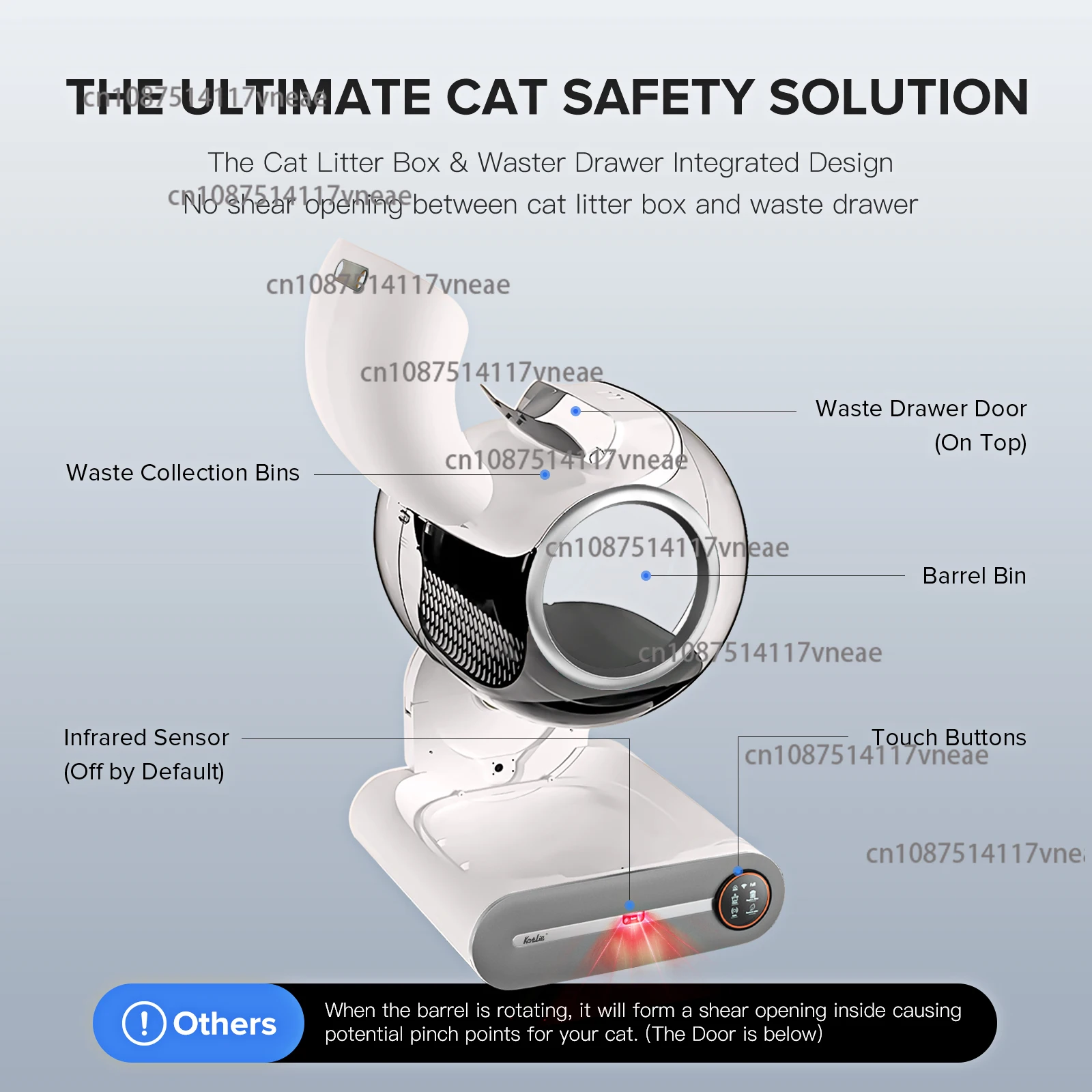 Intelligent Luxury 9L Automatic Self-Cleaning Eco-Friendly Stocked Modern Cat Litter Box Extra Large Mobile
