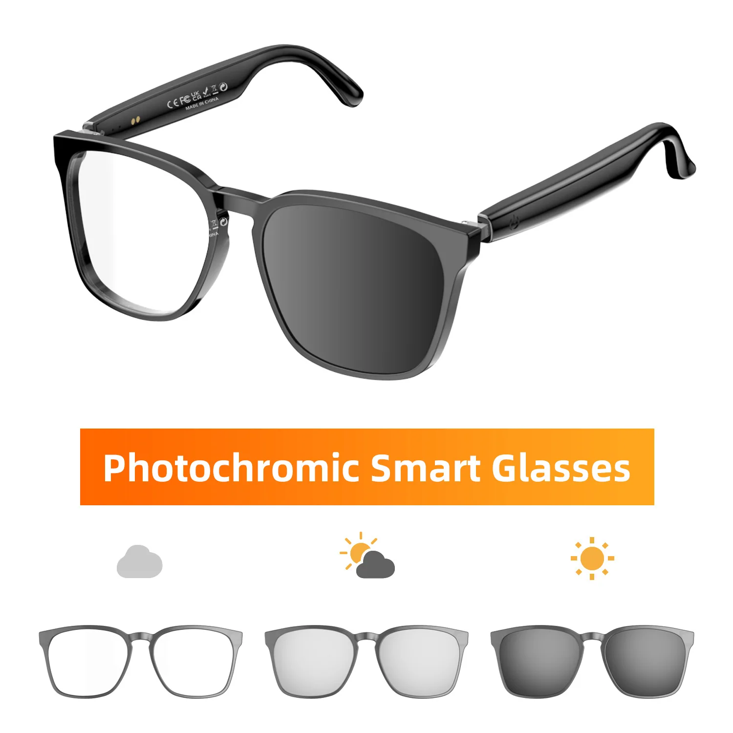 

Audio Reading Glasses Man Photochromic Ai Translation Smart Glasses Men Sunglasses Woman Hands-free Call Multifunctional Eyewear