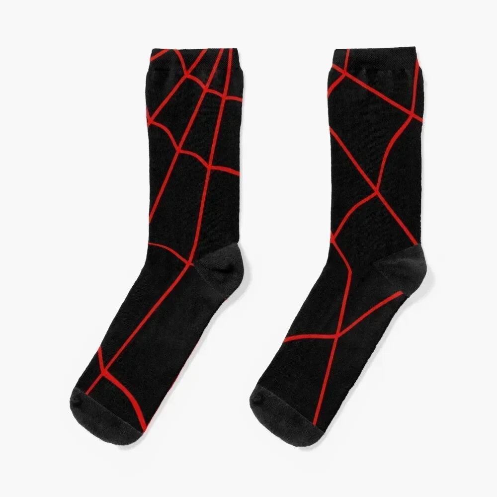 

Spider Web - Red / Black Socks sports stockings valentine gift ideas halloween moving stockings Socks For Women Men's
