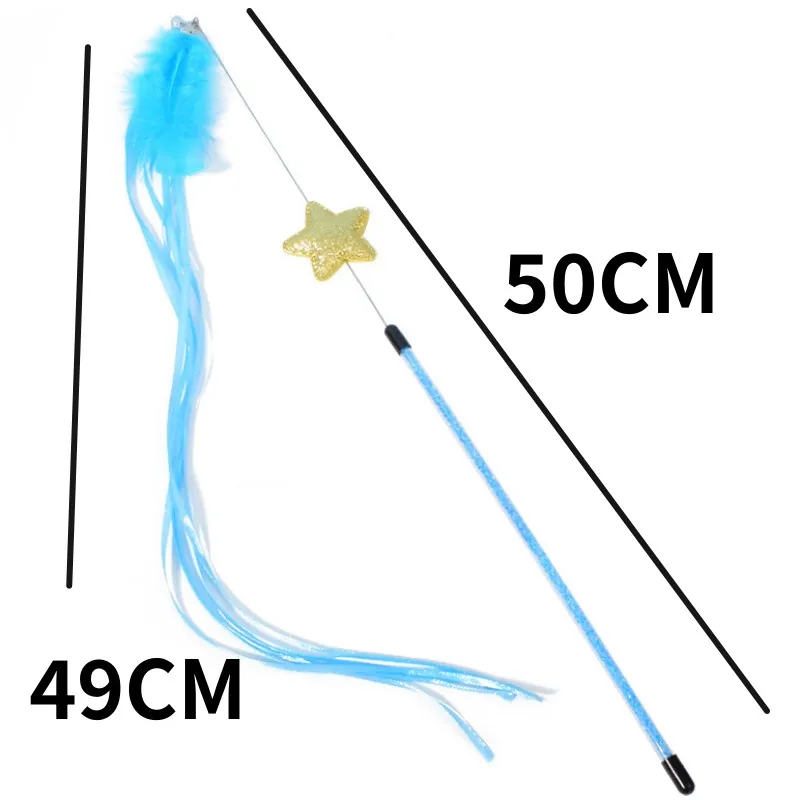 Cat Toys Feather Tassel Cats Teaser Cat Toys Interactive Steel Wire Kitten Sticks Bite-resistant Cats Toy with Bell Pet Products