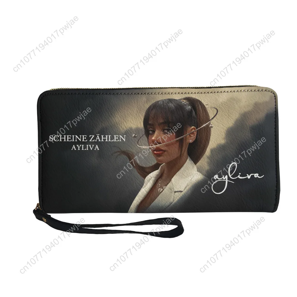 Ayliva Schwarzes Herz Wunder Custom Wallet Purse Sprunki Mens Womens Zipper Long Wallets Double Print  Portable Wallet Gift Bag