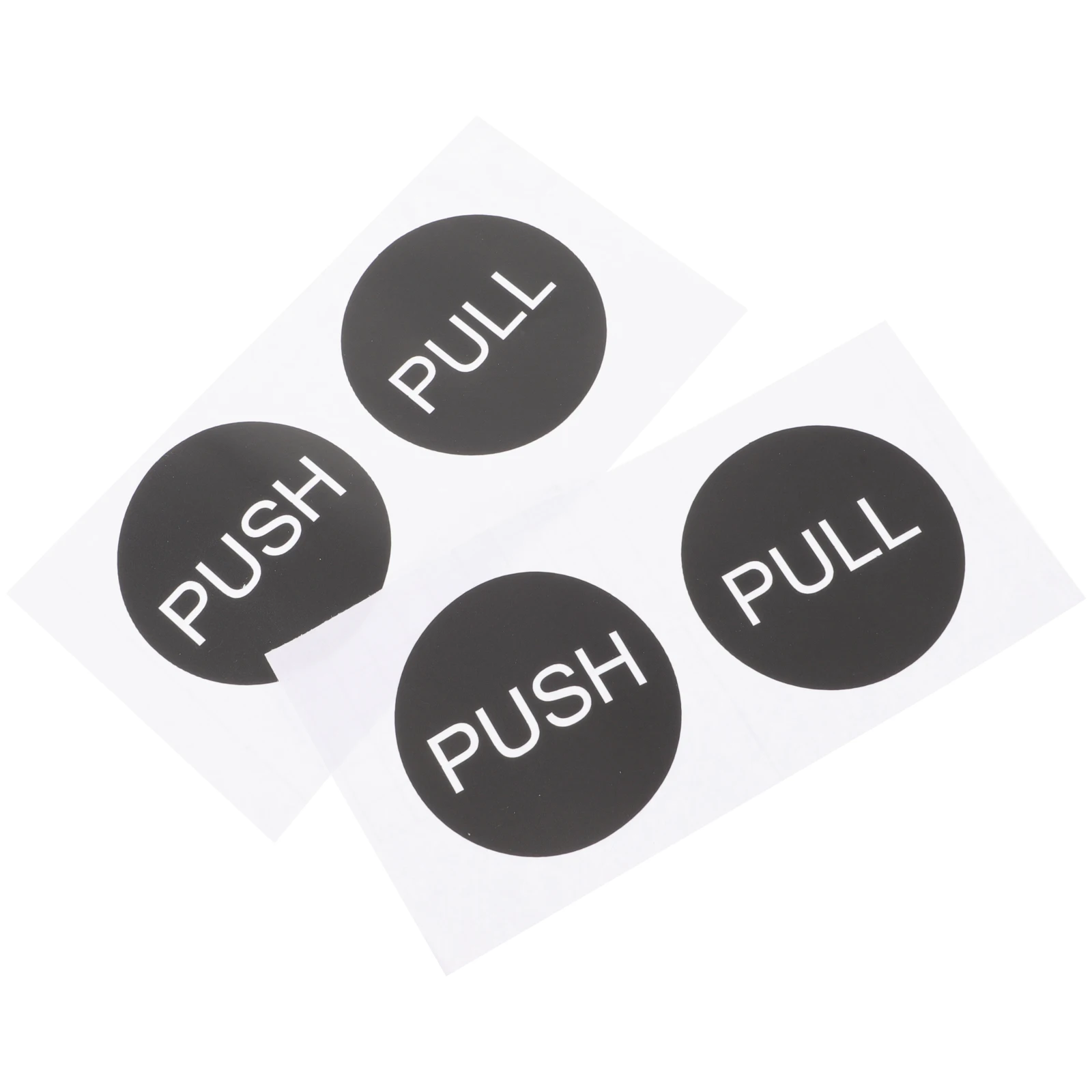 

4 set 4 Sets 7cm Round Door Stickers Creative Pull Push Signs Adhesive PVC Decorative Wall Decals for Home Store Glass Doors