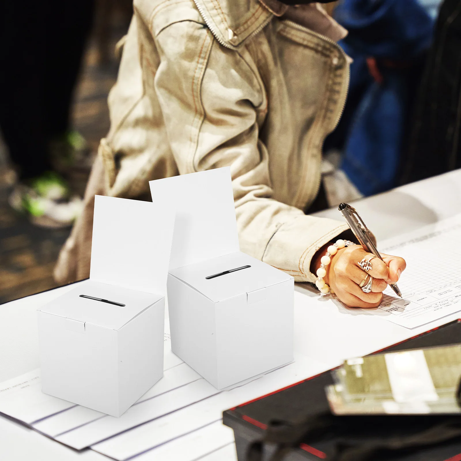 6 Pcs Ballot Box Cardboard Voting Boxes Suggestion Raffle Ticket for Raffles Small