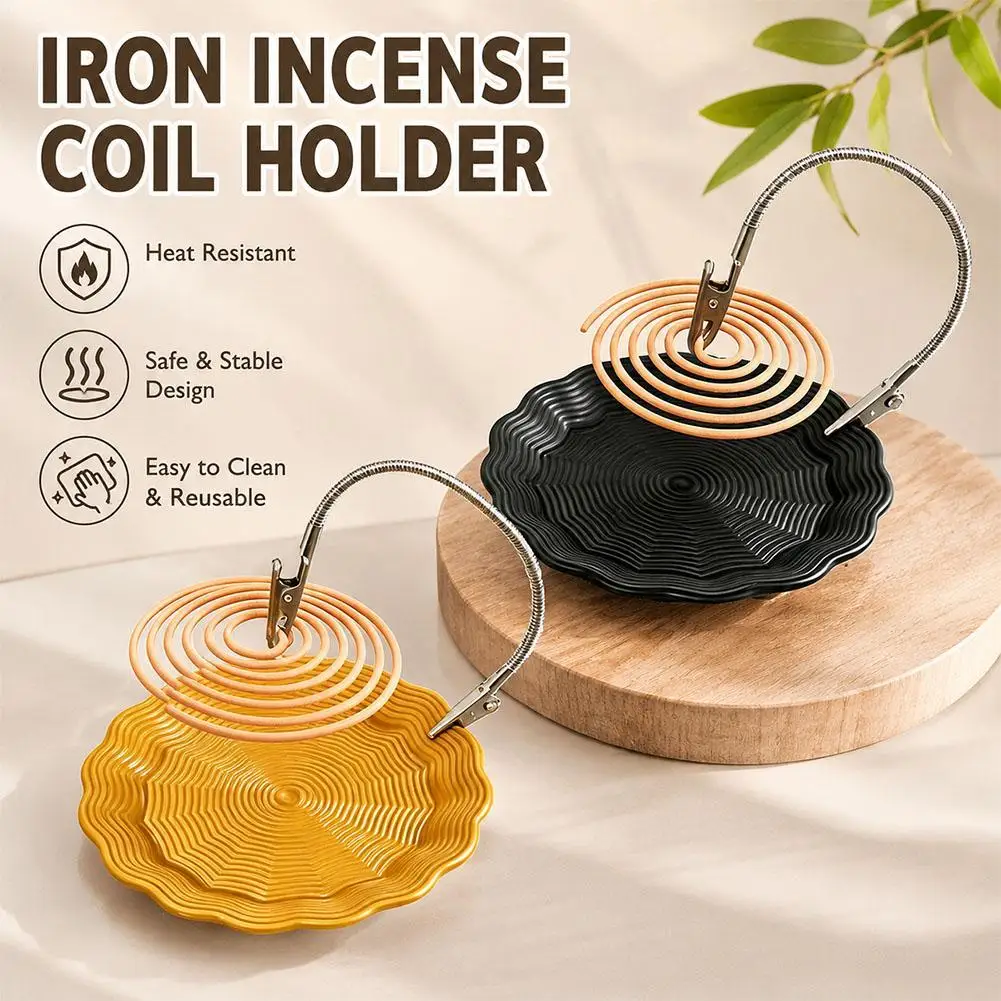 Removable Iron Mosquito Coil Holder With Clip Home Incense Sandalwood Stand Base For Summer Insect Repellent