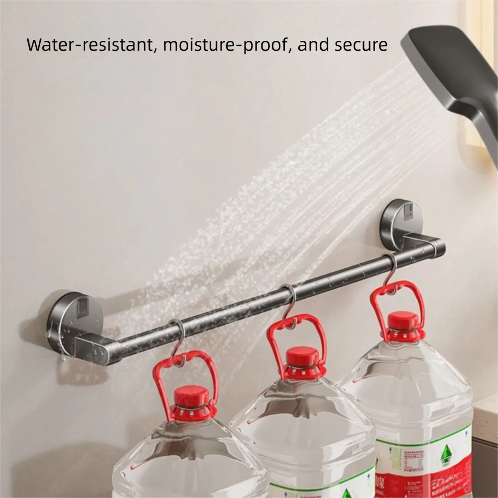 

Настенная вешалка для полотенец на присоске, прочная стойка для хранения в ванной комнате с одним стержнем, без сверления, без удара, стеллаж для хранения банных полотенец