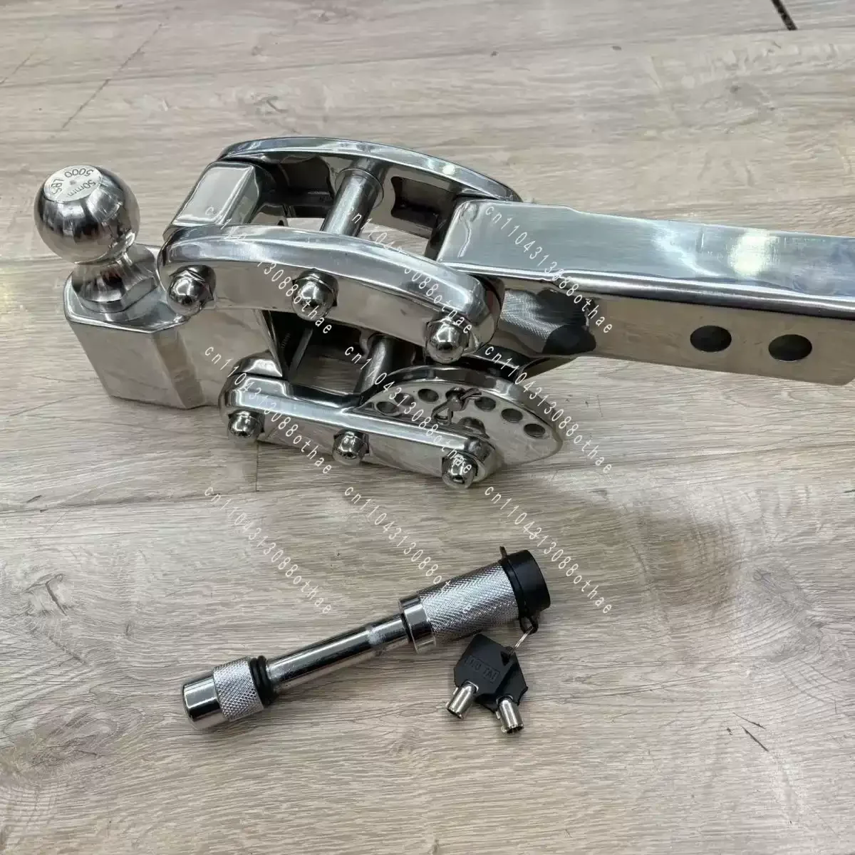 304 Stainless Steel Adjustable Tow Hook Height Adjustable Hook 16.5 X 6.4 Inch Car Towbar Square Port Tow Hook