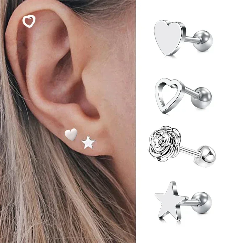 Body Jewelry Barbell - 1Pc Heart Star Tragus Stud Earring