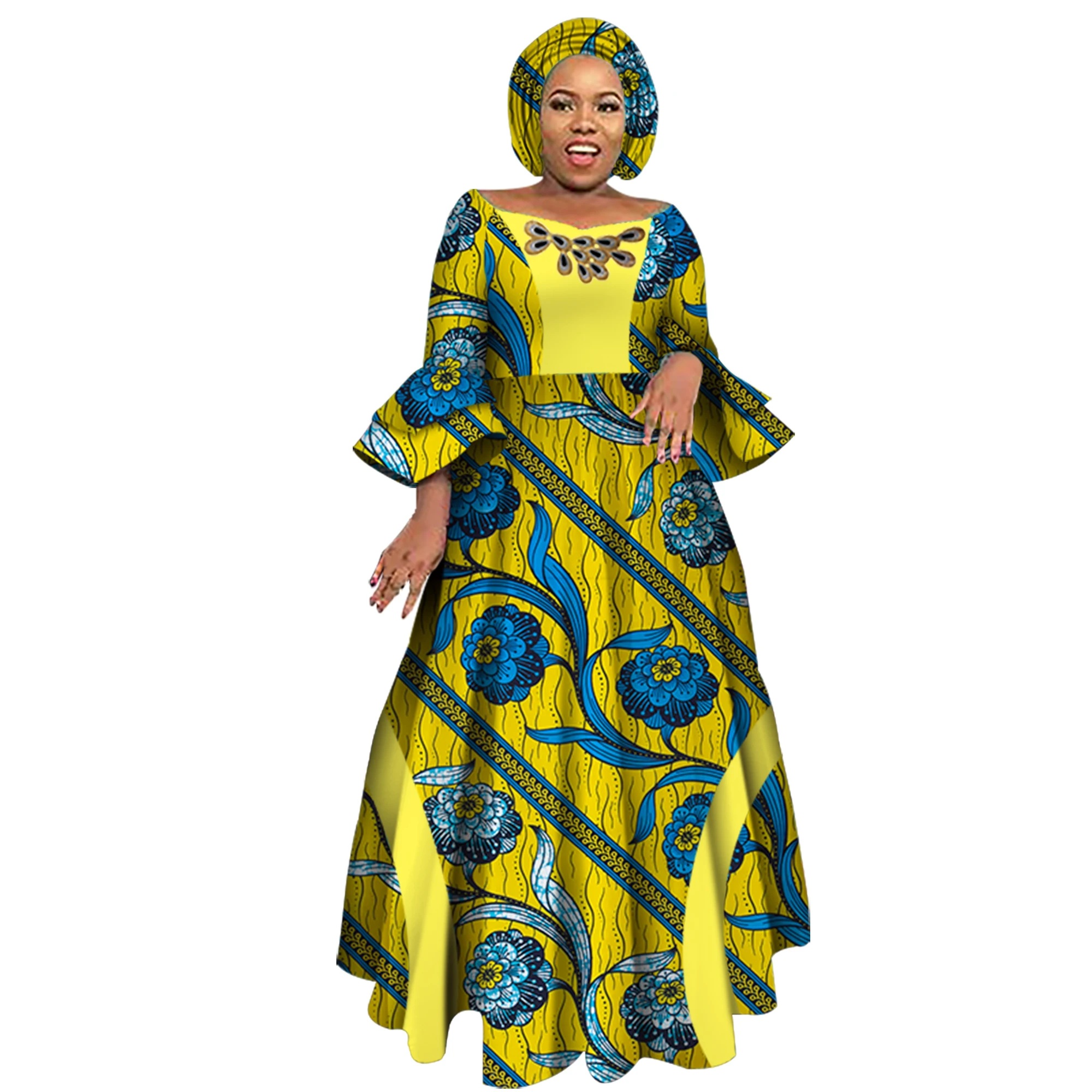 

Платья с длинным рукавом для женщин, вечерние, свадебные, повседневные, Дашики, африканские женские платья, 2021, африканские платья для женщин WY3819