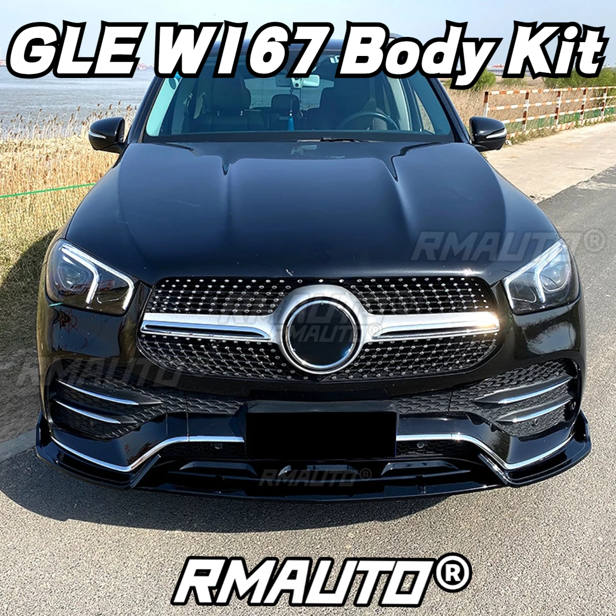 W167 GLE Lip Front Bumper Splitter Spoiler Diffuser Body Kit for Mercedes Benz W167 C167 GLE350 GLE450 2020-2022 Car Accessories view 3