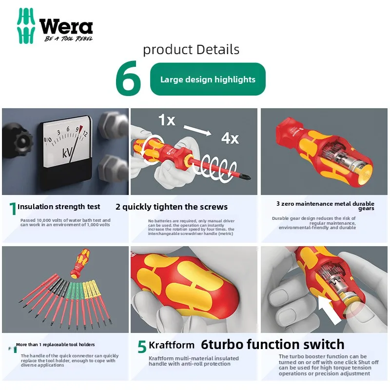 ชุดไขควงหุ้มฉนวนเยอรมัน Wera VDE เครื่องมือช่างไฟฟ้า 817