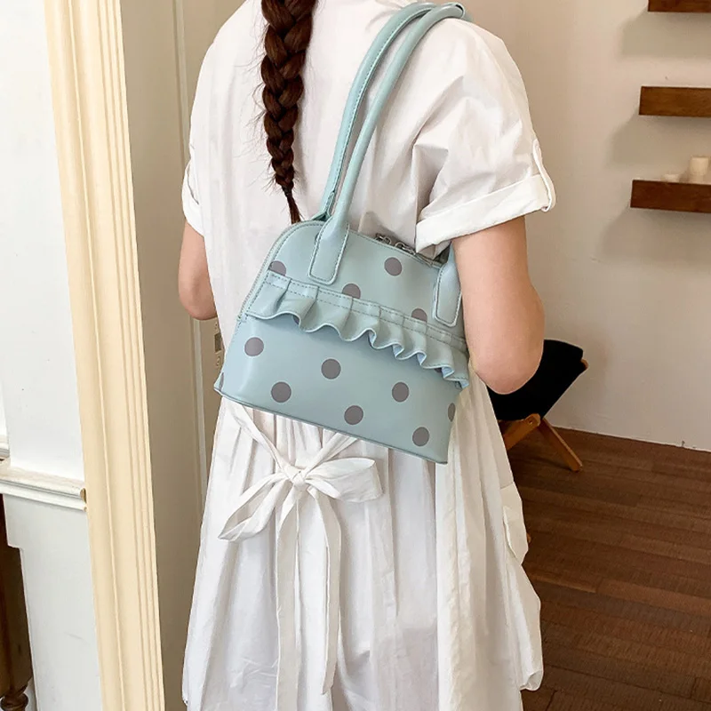 Polka Dot Women New Fashionable And Simple Shoulder Bag Sweet Skirt Edge Commuting Handbag Armpit Bag
