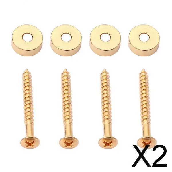 2X Set Of 4 Frets Bearing With Gold Screw Bass Guitar Connector