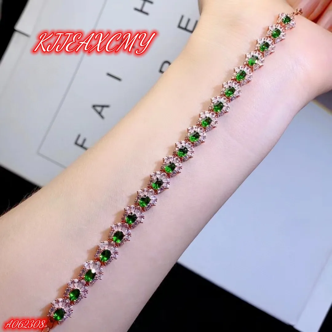 KJJEAXCMY Brand Boutique Jewelry 925 Sterling Silver Diopside Women's Multi Color Gemstone Luxury Bracelet Girl Handmade Ancient