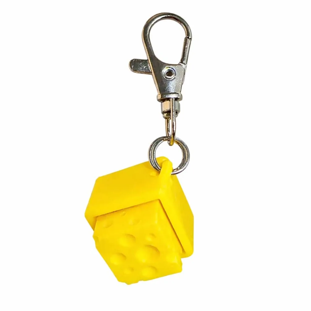 New Funny Cheese Clicker Fidget Keychain Portable Squeeze Sound Cheese Keyboard Mechanical Keyboard Keychain Fingertip Gadget