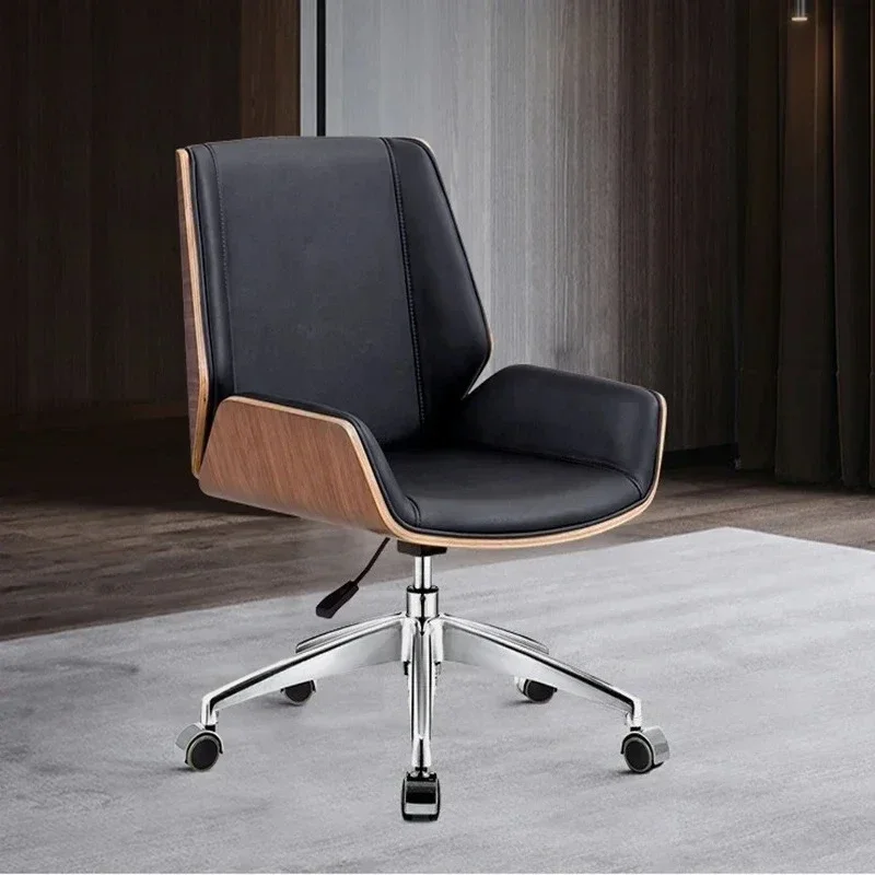 Modern Light Luxury High End Lift Chair Office Minimalist Office Chairs Leather Office Comfort Movable Backrest Office Furniture