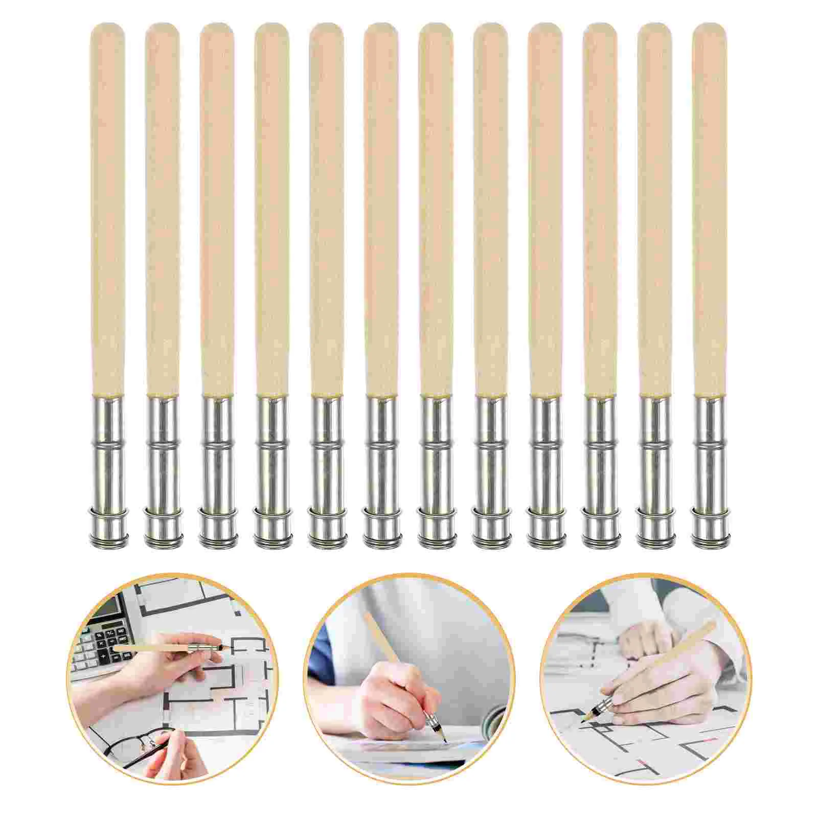 12 Pcs Pencil Extender Wide Grip Colored Pencils DIY Lengtheners Portable Holders Painting Double Head
