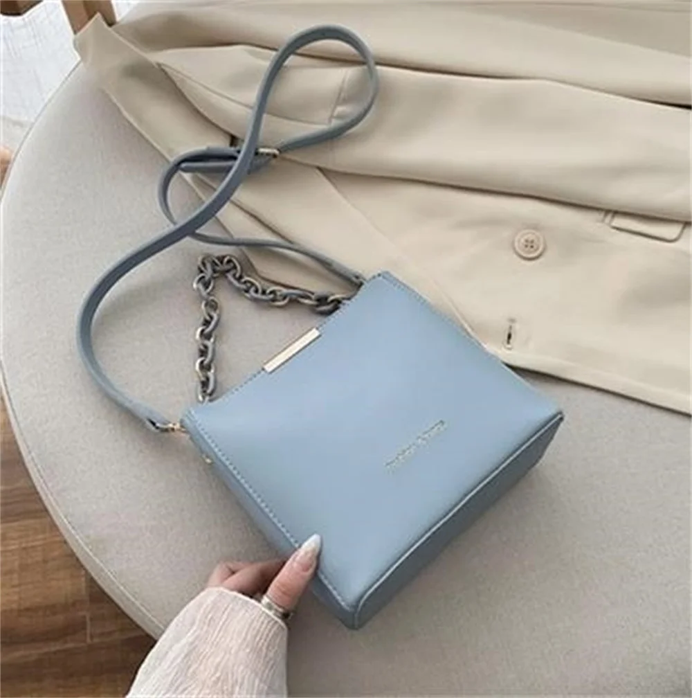 Iskybob Women Tote Bags Designer High Quality Leather Ladies Handbag Chain Shoulder Crossbody Bag Female Shopping Messenger Bags