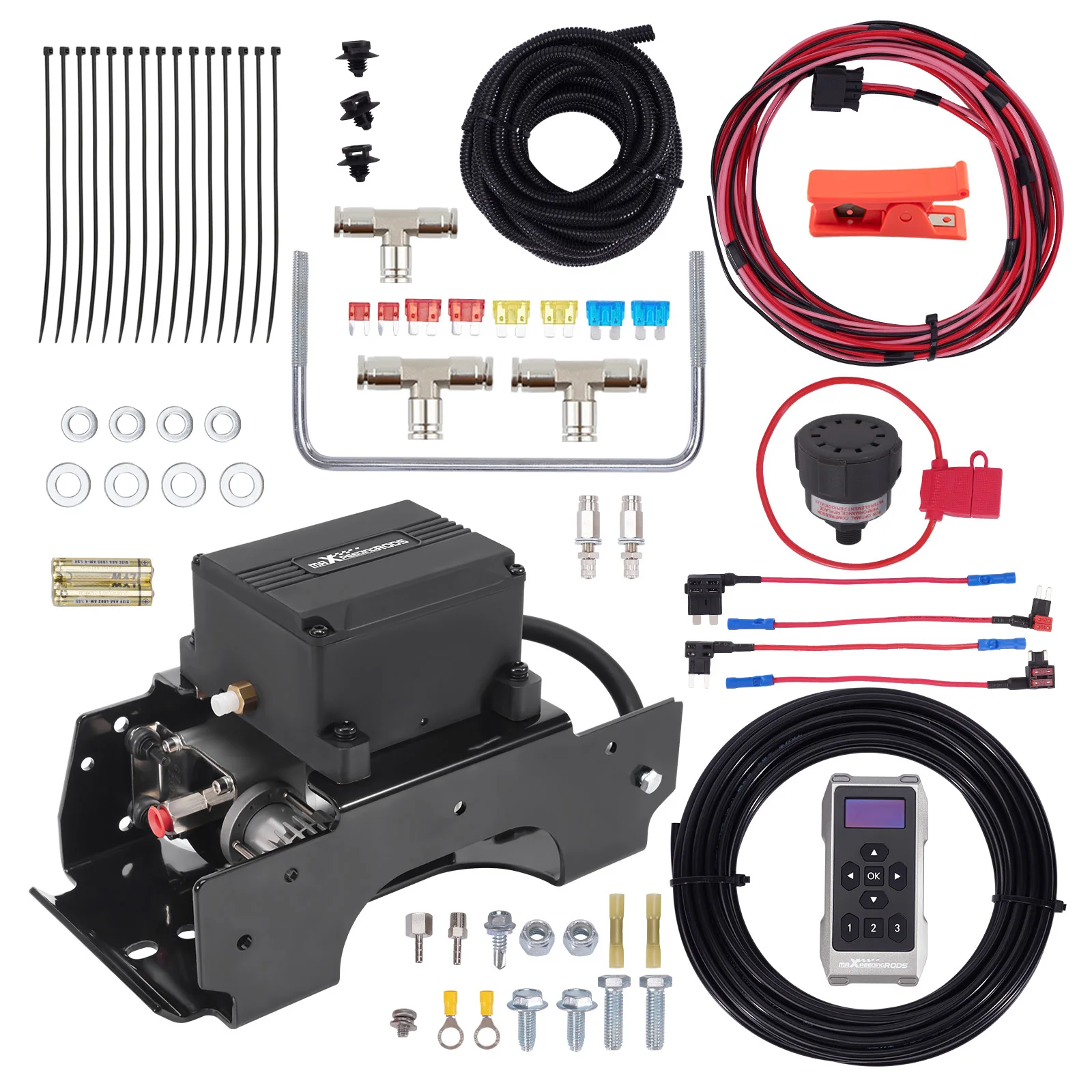 Wireless Air Shock Controller Kit Air Spring Bag Kit 120 Psi Max for Trailers Vans