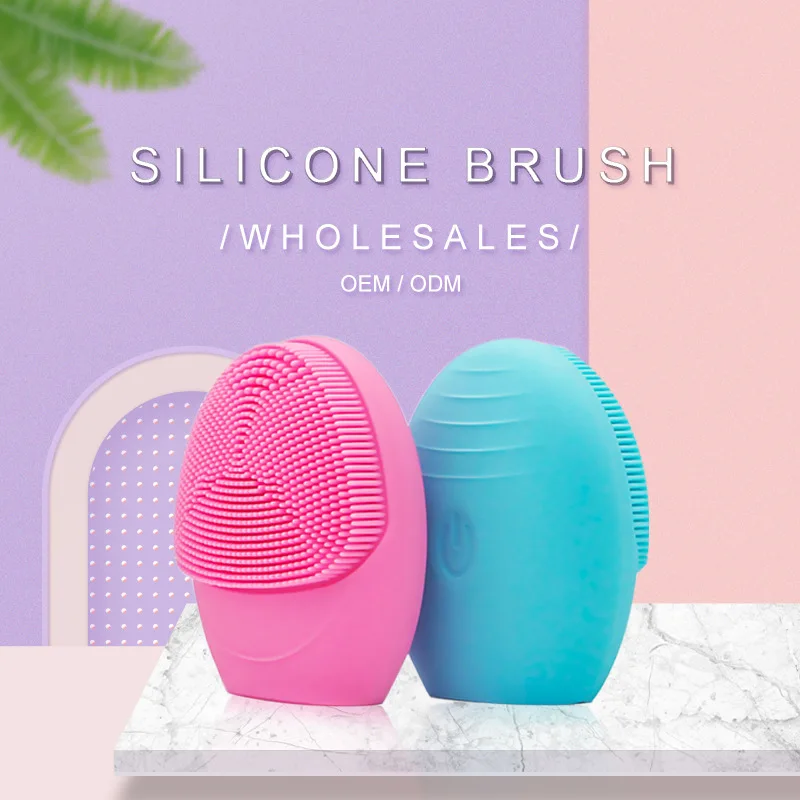 المحمولة بالموجات فوق الصوتية أيون سيليكون منظف للوجه مقاوم للماء الجلد الغسيل مُدلك بالاهتزاز فرشاة تنظيف الوجه للعناية بالجمال