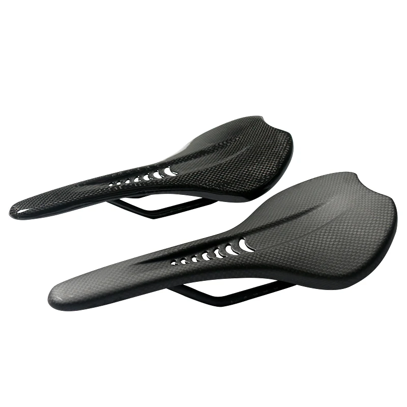 3K Carbon Bicycle Saddle Ultralight Road MTB Saddle Comfortable Breathable Bike Seat Cushion 275mm*130mm 115g for Long Distance