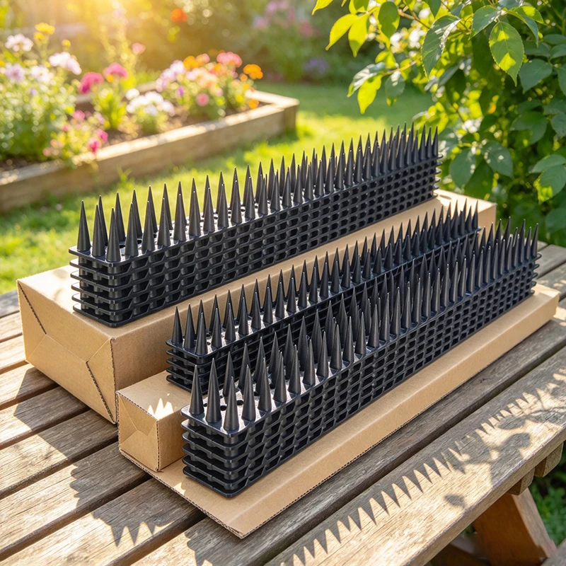 10pcs Outdoor Plastic Bird Spikes, Anti Pigeon Squirrel Deterrent Strips, Bird Repellent for Roof Fence Wall Garden Pest Control