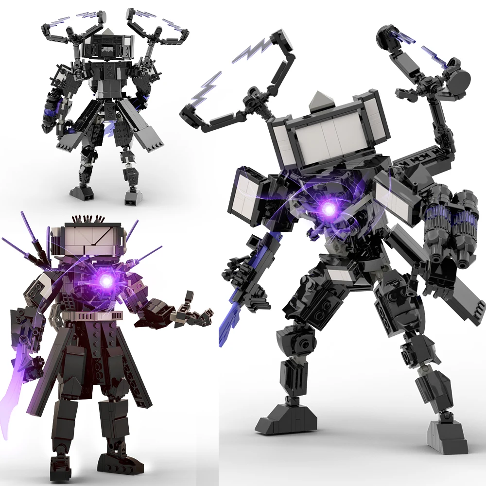 MOC Skibidi Toileted Giant Titan TVman Upgrade Speakerman Building Blocks Action Figure Model Construction DIY Bricks Toy Fan