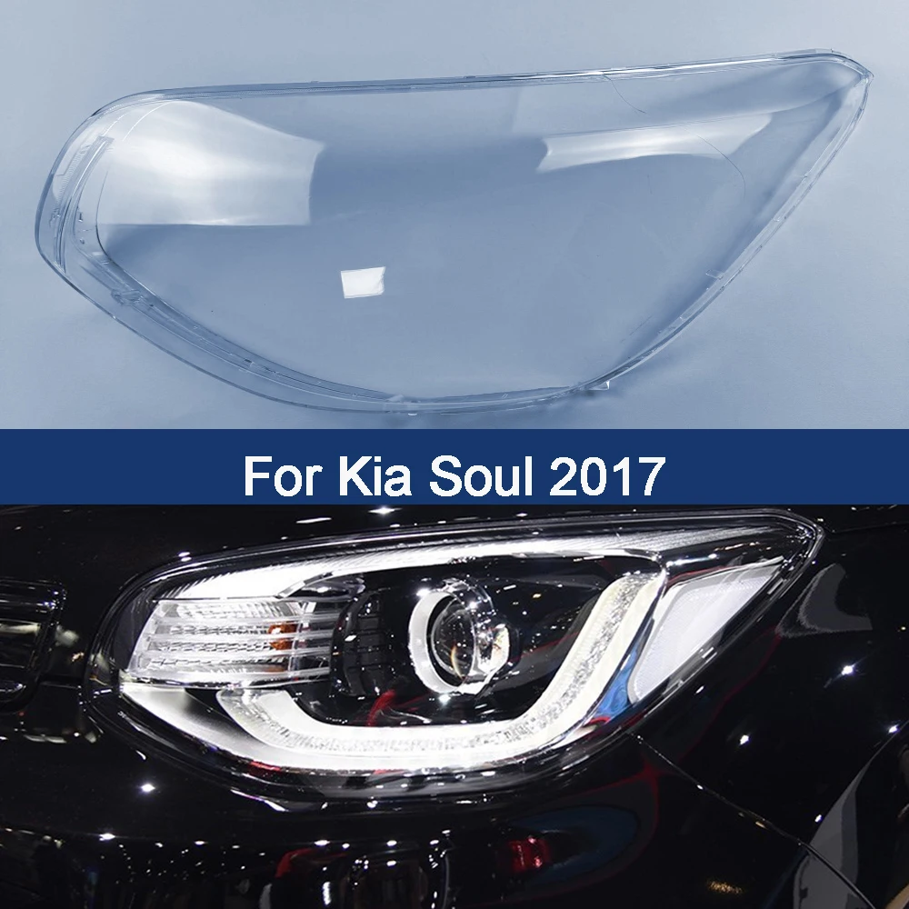 For Kia Soul 2017 Car Front Headlight Lens Cover Clear Car Headlamp Glass Transparent Headlight Mask Lamp Auto Tools