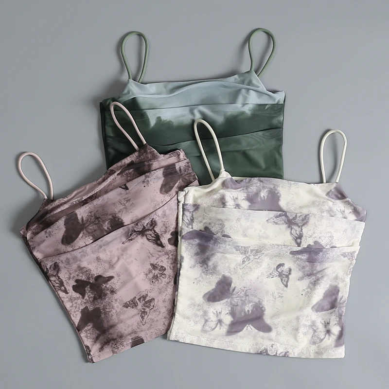 Women's Yoga Sports Bra Tank Top Mesh Pad High Support Quick Dry Summer Fashion Fitness Exercise Clothing Upper Body
