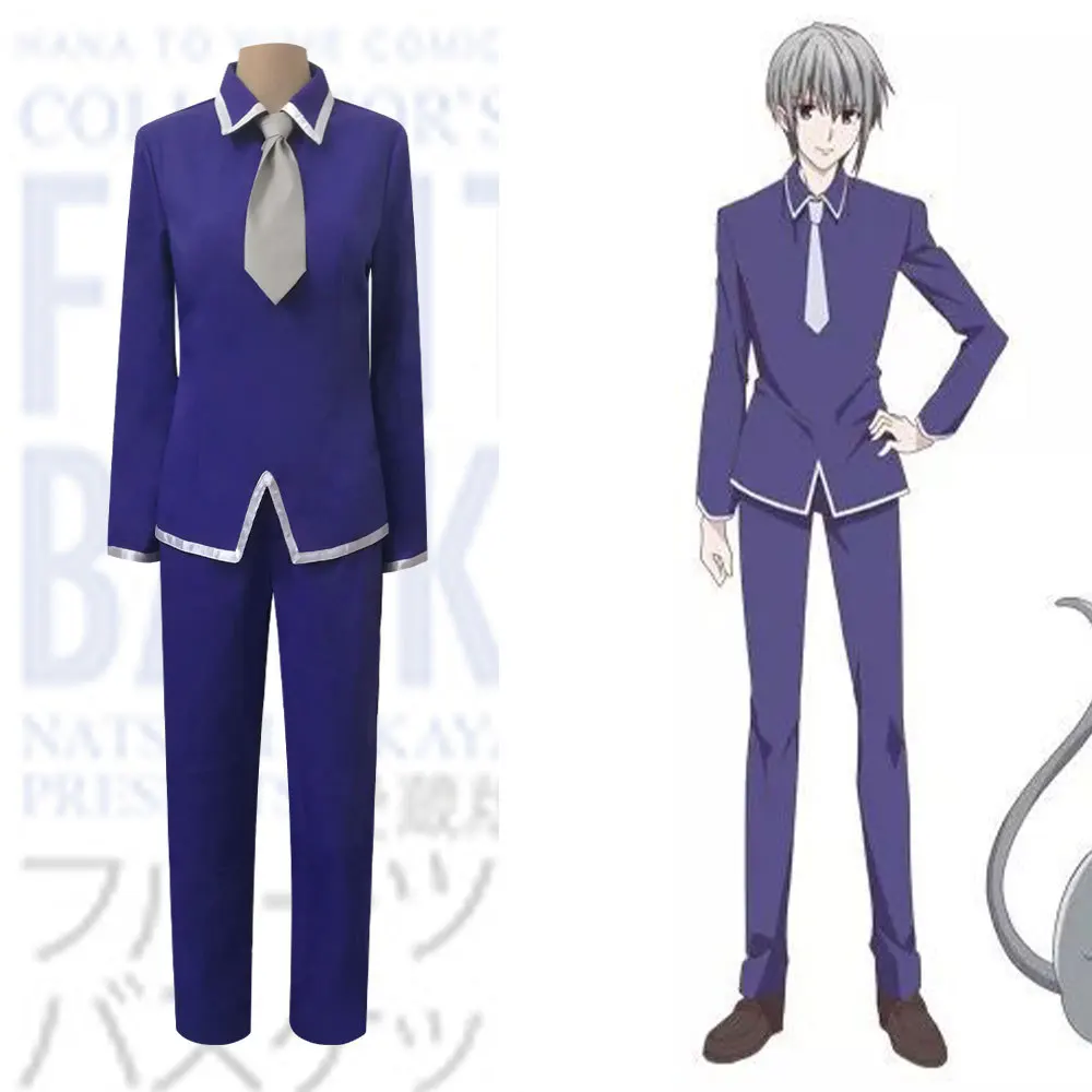 

Anime Fruits Basket Yuki Cosplay Costume Boy School Uniform acgcosplay Garment Cos Souma Kyo Cosplay Costume Uniform Custome