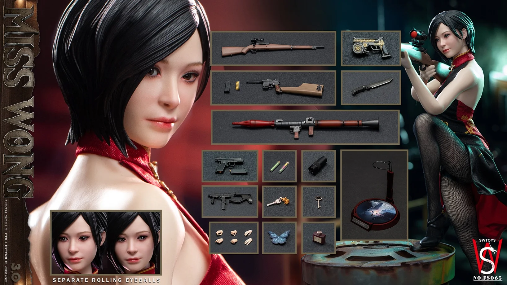 

SWTOYS FS065 1/6 Ada Wong 3.0 Seamless Body Action Figure