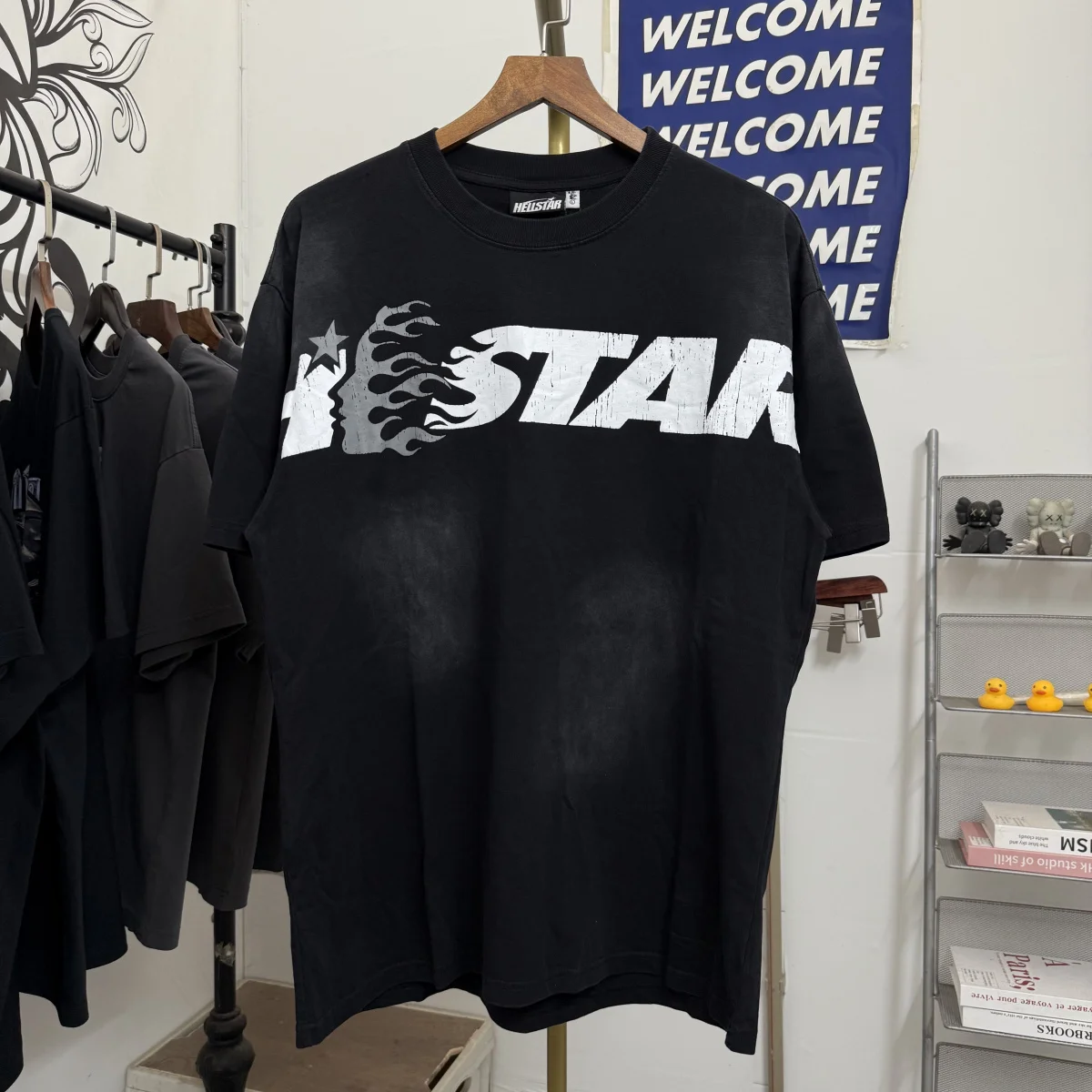 Loose Casual Short Sleeve T-Shirt Hell Star Direct Print Pattern Unisex Youth Popular round Neck Top for Summer Daily Wear