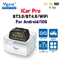 Vgate-Scanner de diagnostic automatique de voiture iCar Pro, outil d'analyse IOS, Wi-Fi, Bluetooth 4.0, OBD 2, OBD2, ELM 327, V1, 5, V1.5