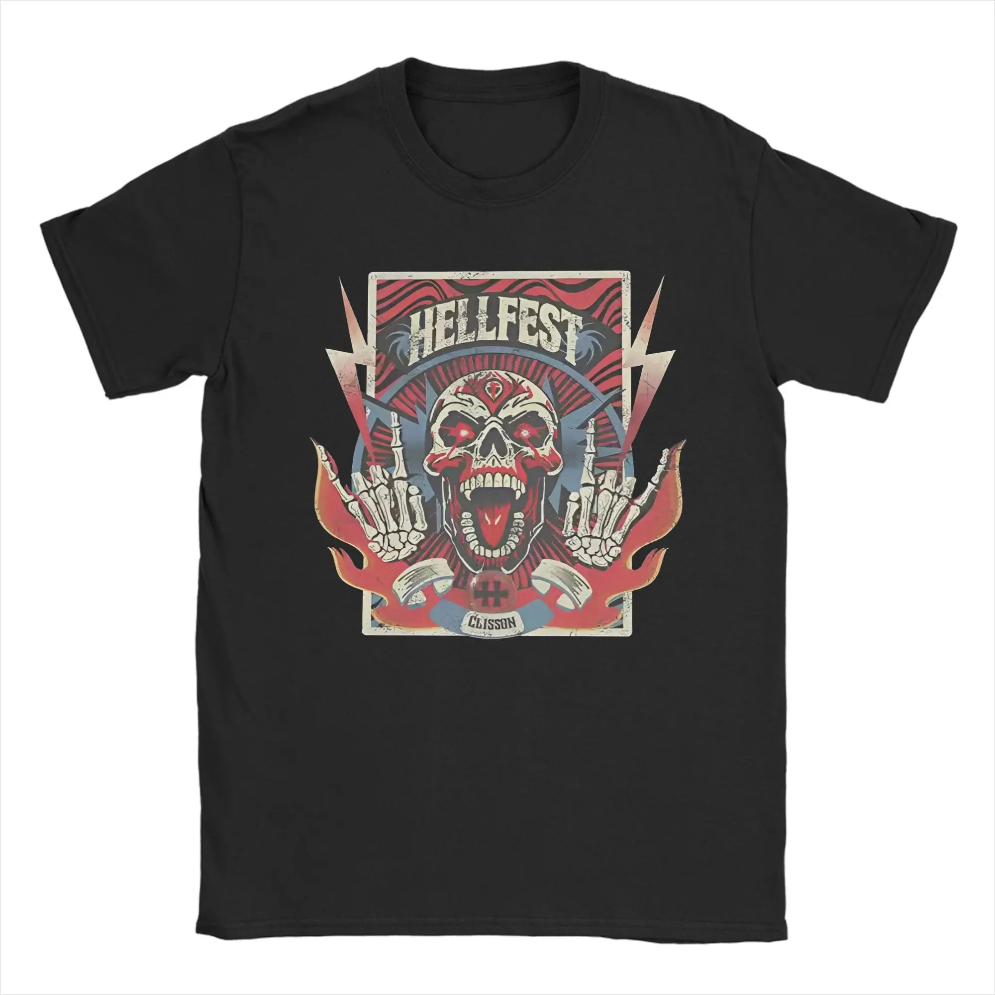 Hellfest เพลง 2025 เสื้อยืด Hippie T เสื้อแขนสั้น Aesthetic TShirt ฤดูร้อน Cotton Crewneck OVERSIZE Tees