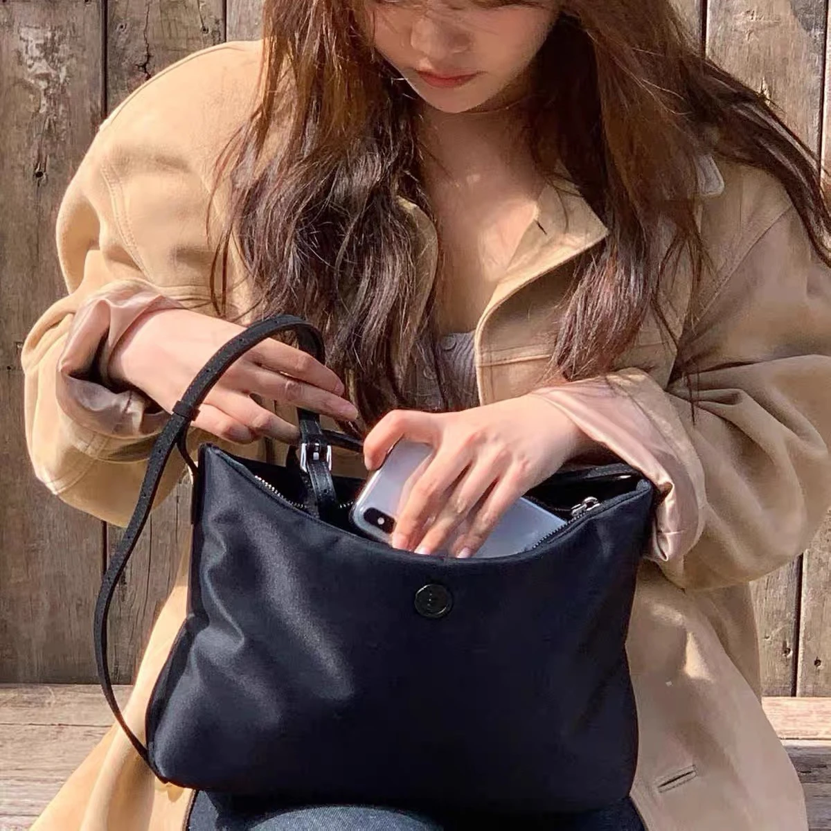 

Daily Vintage Leopard Print Color Nylon Crossbody oulder Bag Pure Color Trendy Commuter Sle Women's Handbag