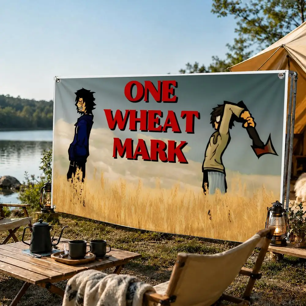 One Wheat Mark Will Mike Flags Banner For Camping Decoration Outdoor & Garage Wall Hanging Decorations