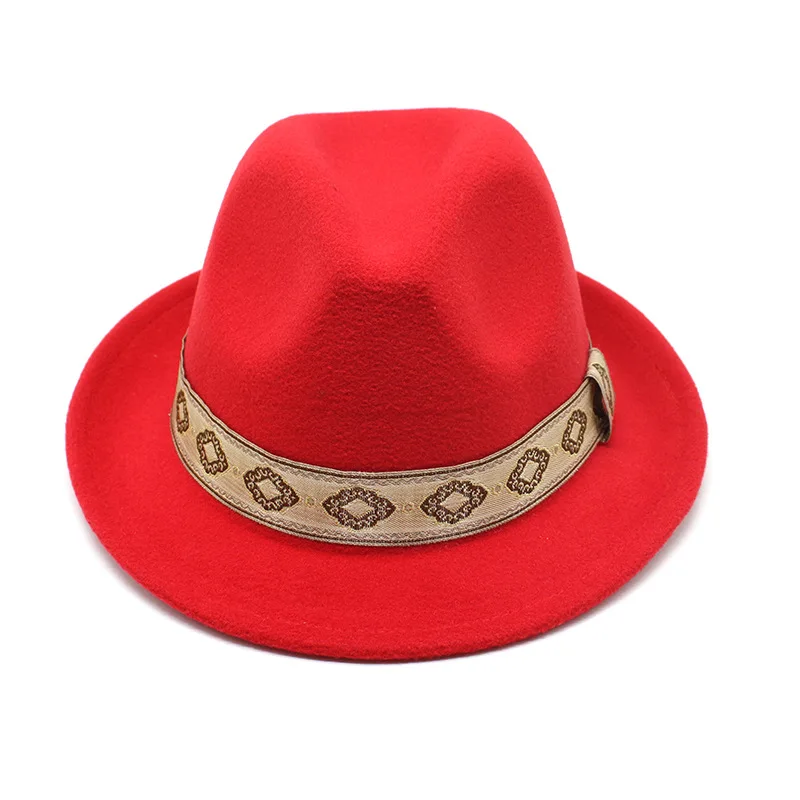 Autumn And Winter Women S Top Hat British Classic Fedora Hat Woolen Hat New Small Roll Brim Hat Tibetan Denim Top Hat 3