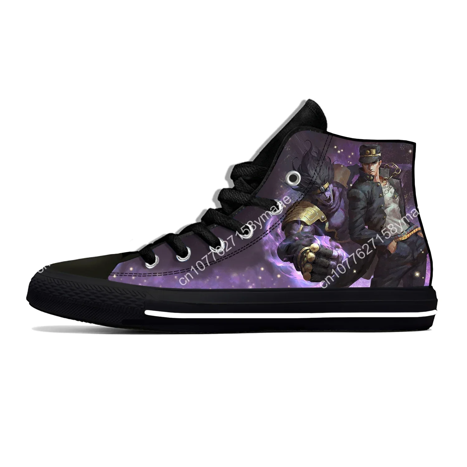 Hot Summer Anime Jojo Bizarre Adventure Kujo Jotaro Casual Shoes Men Women 3D Fashion Sneakers Latest High Top Board Shoes